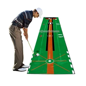 Golf Practice Putting Mat Indoor Crystal Velvet Golf Putting Mat Trainer with Rubber Bottom