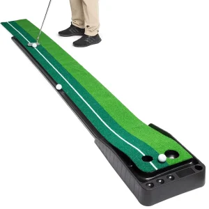 Golf Practice Training Aid Equipment Putting Green Mat Portable Trainer Golf Practice Mats With Ball Return
