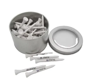 Golf Promotional Gift Set Round Tin Box with 50 Golf Tee
