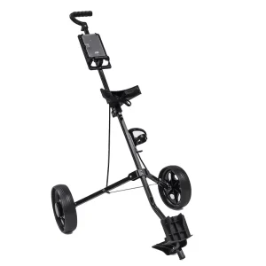 Golf Push Cart Foldable 2 Wheel Pull Cart Golf Trolley With Umbrella Stand Golf Cart