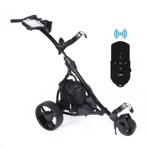 Golf Push Cart Remote Control All Terrain Motorized Caddie Electric Anti Tip Dual Mode 3 Wheels Aluminium Lightweight Durable