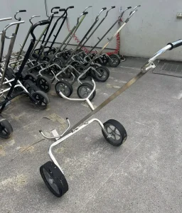Golf Push Cart with 2 Wheels Steel Driving Range Golf Manual Bag Trolleys Strong and Durable Golf Push Pull Cart