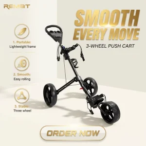 Golf Push Cart with Brake Multi-function Scoreboard Three-wheel Folding Hand Automatic Aluminum Alloy Trolley