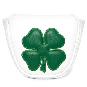 Golf Putter Cover Golf Club Head Covers for Putter PU Leather Mallet Putter Headcover with Magnetic Four leaf Clover Series
