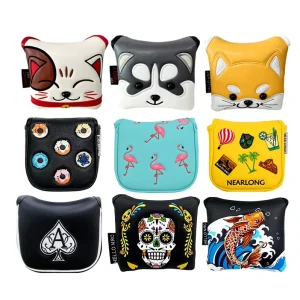 Golf Putter Head Cover Custom Logo Waterproof Premium PU Leather Eco Friendly Magnetic Closure Blade Square Mallet