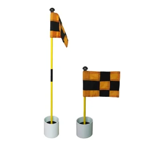 Golf Putting Green Flagstick for Backyard Practice Fiberglass Tube Plastic Hole Cup Golf Flagstick for Indoor and Outdoor