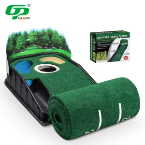 Golf Putting Mat Kidney Shape 3 Hole Portable Indoor Outdoor Eco Friendly Dual Color Realistic Green Non Slip Base Training