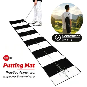 Golf Putting Trainer Mat Nylon Surface and TPR Backing Golf Putting Mat Outdoor for Improved Accuracy