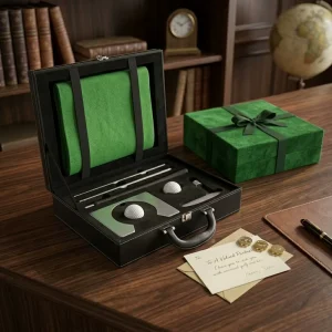 Golf Putting Training Equipment 3-Section Foldable Putter Leather Gift Box Set Factory Direct OEM Service