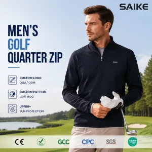 Golf Qrt Zip Pullover Golf Apparel Men’s High Quality Quick Dry Performance Smooth Polyester Lightweight Golf Hoodie