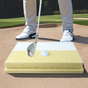 Golf Sand Simulator Chipping Mat Golf Hitting Mat Golf Bunker Practice Mat with Handle Dual Mode Sand Trap Trainer