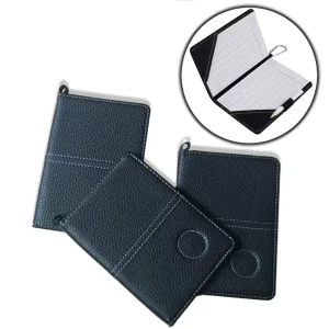 Golf Scorecard Holder Golf Leather Scorecard Holder Yardage Book PU Leather Integral Card Clip