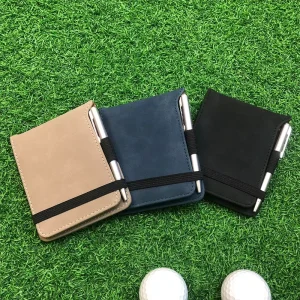 Golf Scorecard Holder Leather Wallet Scoring Book Wear Resistant Durable Multiple Colors
