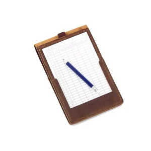 Golf Scorecard Holder Leather Yardage Book Cover Score Card Wallet Case Handmade Vintage Bifold Rustic Brown Custom OEM