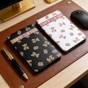 Golf Scorecard Holder with Pen Loop Custom Logo Notebook Cover for Golf Course