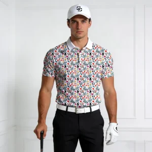 Golf Shirt Embroidered Print Breathable Athletic Clothes Golfer Club Sportswear Quick Dry Men Golf