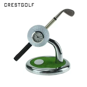 Golf Simulation Clock Pen Holder Office Desk Bookcase Ornaments Creative Golf Gifts