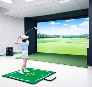 Golf Simulator Enclosure Impact Screen Polyester Alloy Steel 10x9ft Custom Size Easy Install for Golf