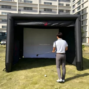 Golf Simulator Portable Golf Training Cage Inflatable Golf Simulator Enclosure Projector Tent With Impact Screen