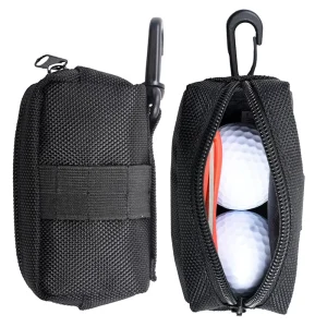 Golf Small Waist Bag On Course Accessories Storage with Zipper Closure and Hanging Golf Ball Storage
