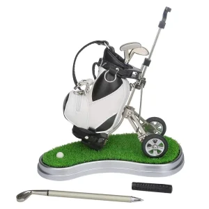 Golf Souvenir for Golfer Pens Set Pen Holder Stocking Stuffers Golf Desk Accessories Golf Gifts for Men