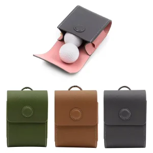 Golf Sports Accessory High Quality Mini Pu Leather Waist Bag for Golf Ball Tee Rangefinder Portable Storage