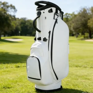 Golf Stand Bag Custom Logo Genuine Leather High Quality Waterproof Lightweight Large Capacity Durable Storage Bag