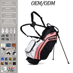 Golf Stand Bag Lightweight with 14-Way Top Dividers 4 Pockets Adjustable Dual Shoulder Straps Easy Release Stand Legs