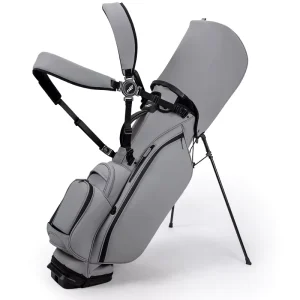 Golf Stand Bag Manufacturer Custom PU Waterproof Lightweight Carrying Golf Bag for 14 Golf Clubs White Black