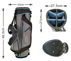 Golf Stand Bag with 6 Way Dividers Multiple Pockets Waterproof Nylon Wear Resistant Portable for Outdoor Use