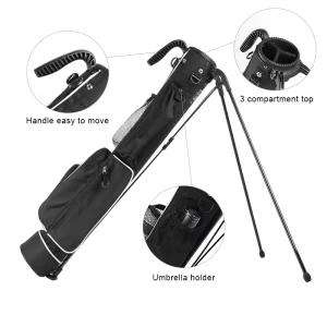 Golf Stand Bag with Functional Pockets, Customizable