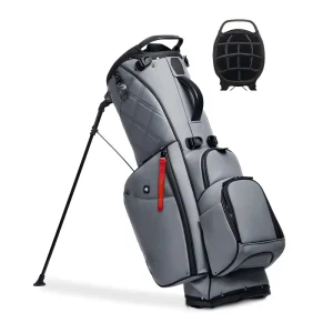 Golf Stand Cart Bag with Divider Customizable Logo Lightweight Waterproof Soft Leather Durable Portable Zipper Closure