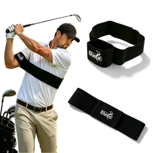 Golf Swing Arm Band Right Handed Black Trainer Nylon Adjustable Arm Corrector Fix Posture Swing Plane Stability Training Aid