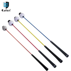 Golf Swing Trainer EVA Ball Head Golf Swing Training Aid Rubber Rope Strength Exercises Golf Practice Stick