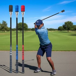 Golf Swing Trainer Golf Training Aid With Click Sound to Enhance Strength, Swing Tempo & Maintain Balance for Indoor Outdoor