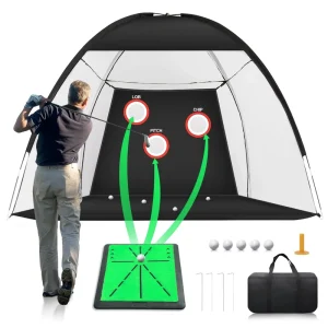 Golf Swing Trainer Hitting Net Multi-Function Outdoor Practice Aid with Customizable Size & Logo Polyester Material