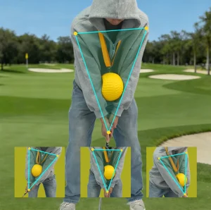 Golf Swing Trainer to Create a Stable Y shaped Swing Golf Ball Connection Aid for Swing Training