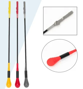 Golf Swing Trainer with Microphone Shaped Silicone Head Golf Practice Stick Golf Swing Training Aid for Accuracy