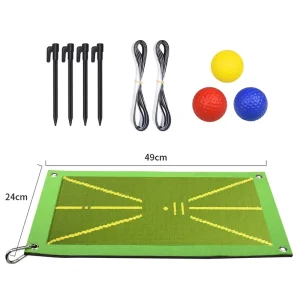 Golf Swing Training Aid Swing Mat for Swing Detection Correct Swing Path Hitting Posture Practice Mats