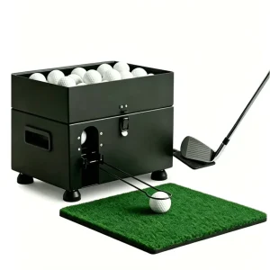 Golf Swing Training Aids Portable Golf Ball Launcher Feeder Semi Automatic Practice Driving Machine 50 Balls Capacity Indoor