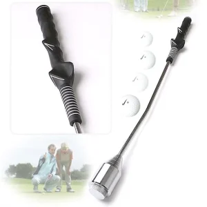 Golf Swing Training Stick with Chrome Plated Steel Iron Head Beginner Swing Trainer Practice Aid for Tempo & Strength 65cm
