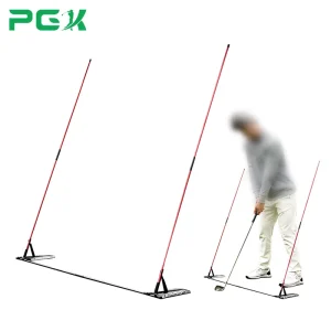 Golf Swing and Putting Plane Trainer with Adjustable Angle Rod Posture Corrector Direction Indicator Training Equipment