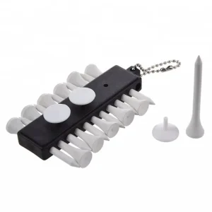 Golf Tee Holder with 12 Wooden Tees and 3 Plastic Ball Markers