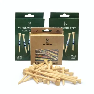 Golf Tee Package Customized Printed Logo Professional 2 3 4 Inches 3 1 4 Inches Eco Friendly Golf Wooden Bamboo Tees