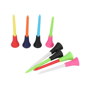 Golf Tees Plastic 70mm 83mm Mixed Colors Durable Rubber Cushion Top Plastic Golf Tees