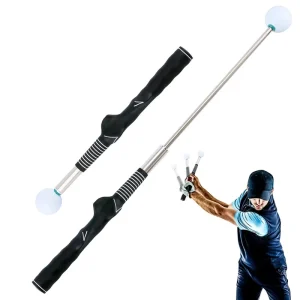 Golf Tempo Swing Trainer Telescopic Warm Up Practice Training Aid Metal & Rubber 650G Indoor Outdoor Use