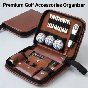 Golf Toolkit Waterproof Accessory Bag Zipper Closure Easy Carry Multi functional Large capacity Storage PU Customizable Logo