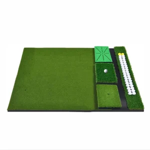 Golf Training Aid Golf Accessories Practice Mat with Removable Small Long Turf Tee Turf and Ball Stacker for Golf Simulator