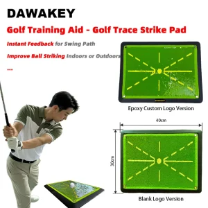 Golf Training Aid Hitting Mat for Swing Path Analysis and Proper Stroke Correct Hitting Posture