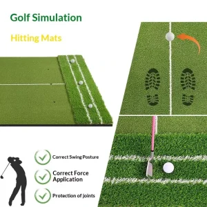Golf Training Aids Artificial PP Grass Turf Anti-slip Swing Mats for Indoor Practice Tee Up Golf Hitting Mat